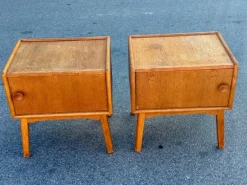 Pamono Danish Oak Nightstands, 1940s, Set of 2
