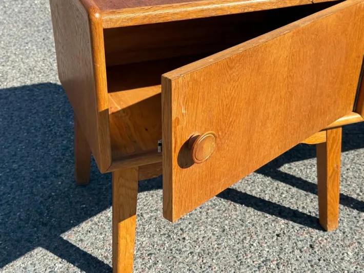 Pamono Danish Oak Nightstands, 1940s, Set of 2