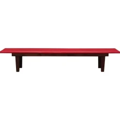 Pamono Danish Red Eco Leather Bench, 1990s Sale