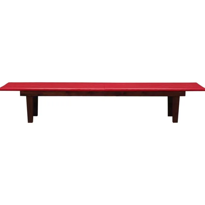 Pamono Danish Red Eco Leather Bench, 1990s Sale