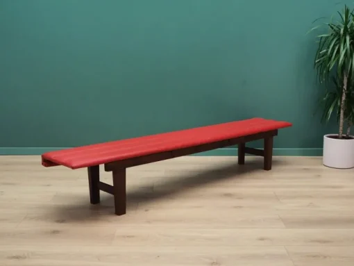 Pamono Danish Red Eco Leather Bench, 1990s Sale