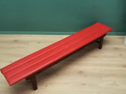 Pamono Danish Red Eco Leather Bench, 1990s Sale