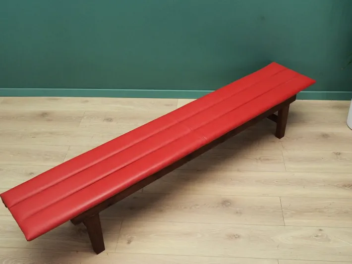 Pamono Danish Red Eco Leather Bench, 1990s Sale