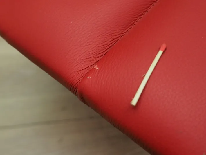 Pamono Danish Red Eco Leather Bench, 1990s Sale