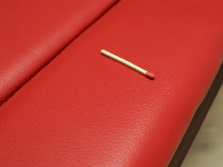 Pamono Danish Red Eco Leather Bench, 1990s Sale