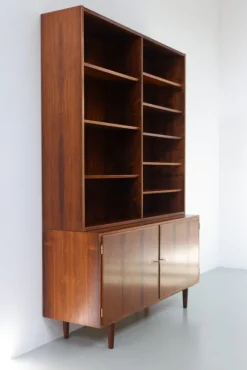Pamono Danish Rosewood Bookcase with Sideboard by Carlo Jensen for Hundevad, 1960s Clearance