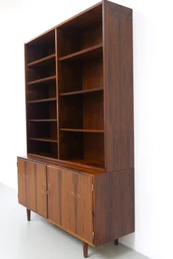 Pamono Danish Rosewood Bookcase with Sideboard by Carlo Jensen for Hundevad, 1960s New