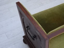 Pamono Danish 2-Seater Sofa in Green Furniture Velour and Oak, 1950s Sale