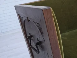 Pamono Danish 2-Seater Sofa in Green Furniture Velour and Oak, 1950s Sale