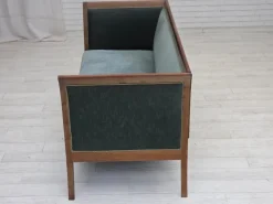 Pamono Danish 3-Seater Sofa in Green/Blue Velour and Ash, 1950s