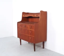 Pamono Danish Secretary in Teak with Pull Out Mirror and Desk, 1960s Clearance
