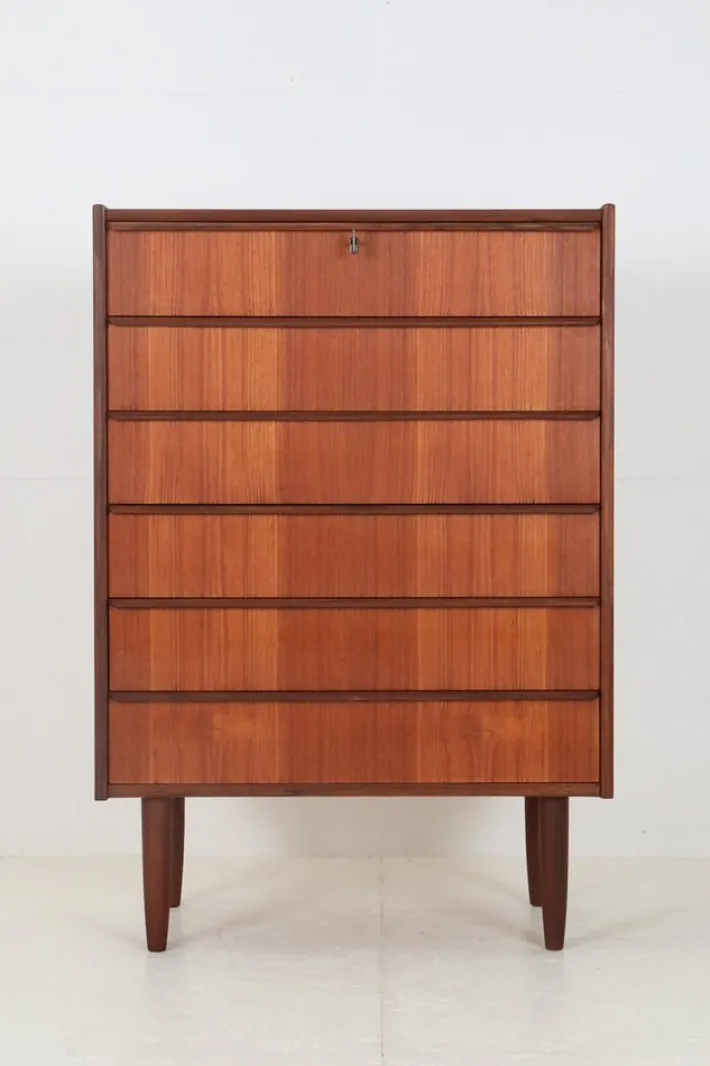 Pamono Danish Tallboy Teak Chest of Drawers from Hanbjerg Møbelfabrik, 1960s Online