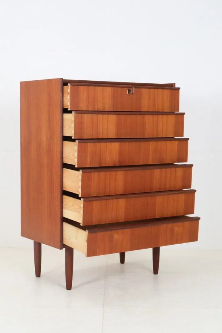 Pamono Danish Tallboy Teak Chest of Drawers from Hanbjerg Møbelfabrik, 1960s Online