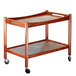 Pamono Danish Teak Bar Cart or Serving Trolley by Hans J. Wegner for Andreas Tuck, 1960s Outlet