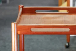 Pamono Danish Teak Bar Cart or Serving Trolley by Hans J. Wegner for Andreas Tuck, 1960s Outlet