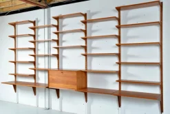 Pamono Danish Teak 5-Bay Cado Modular Shelving System Bookshelf Library by Poul Cadovius for Cado, 1970s Hot