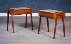 Pamono Danish Teak Bedside Tables with Cork Top by Ølholm Møbelfabrik, 1960s, Set of 2 Online