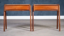 Pamono Danish Teak Bedside Tables with Cork Top by Ølholm Møbelfabrik, 1960s, Set of 2 Online