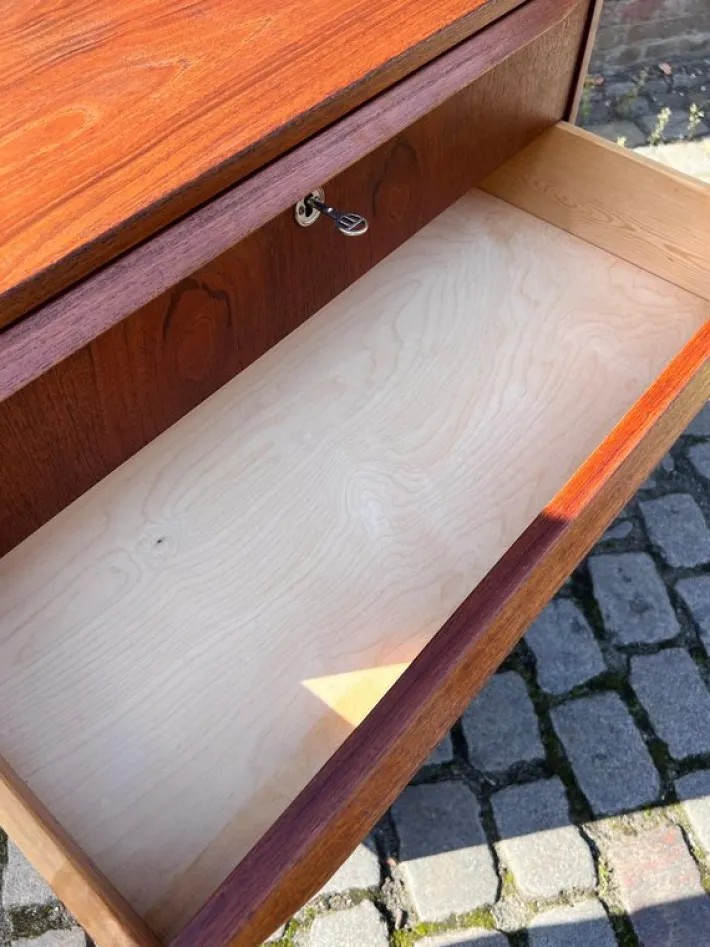 Pamono Danish Teak Chest of Drawers with Lock Discount