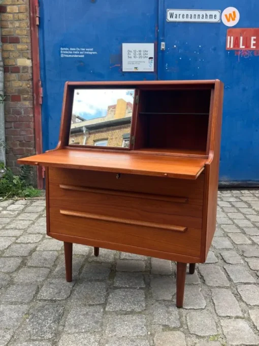 Pamono Danish Teak Secretaire with Mirror Discount