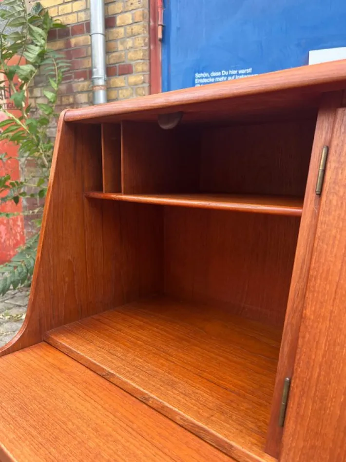Pamono Danish Teak Secretaire with Mirror Discount