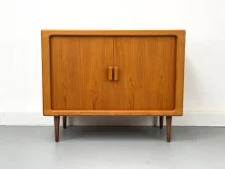 Pamono Danish Teak Sideboard with Tambour Doors from CFC Silkeborg, 1970s Hot