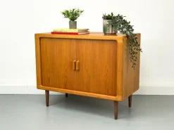 Pamono Danish Teak Sideboard with Tambour Doors from CFC Silkeborg, 1970s Hot