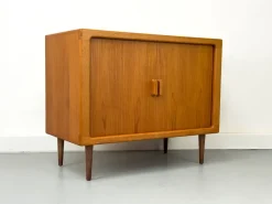 Pamono Danish Teak Sideboard with Tambour Doors from CFC Silkeborg, 1970s Hot
