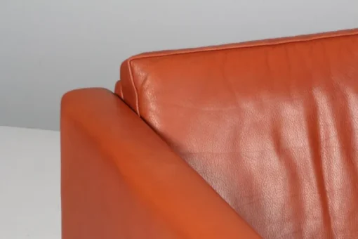 Pamono Danish Two-Seat Sofa in Leather and Oak by Hans J. Wegner, 1960s Clearance