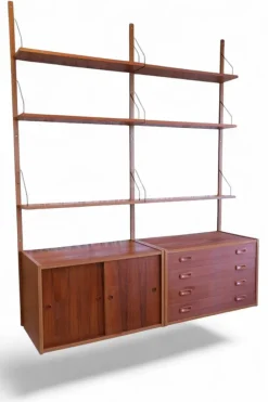 Pamono Danish Wall-Mounted Shelving System in Teak, 1960s Discount
