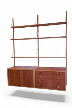 Pamono Danish Wall-Mounted Shelving System in Teak, 1960s Discount