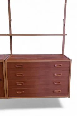 Pamono Danish Wall-Mounted Shelving System in Teak, 1960s Discount