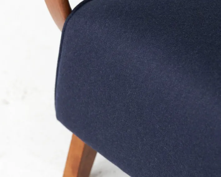 Pamono Dark Blue H-410 Armchair by Jindrich Halabala, 1930s New
