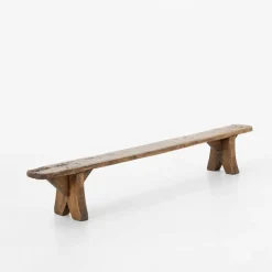 Pamono Decorative Wooden Low Bench, France, 1850s New