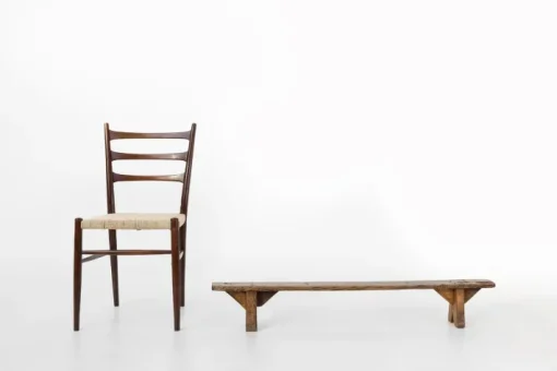 Pamono Decorative Wooden Low Bench, France, 1850s New