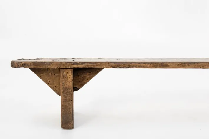 Pamono Decorative Wooden Low Bench, France, 1850s New