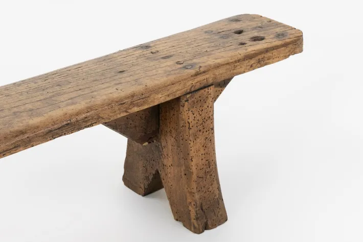 Pamono Decorative Wooden Low Bench, France, 1850s New