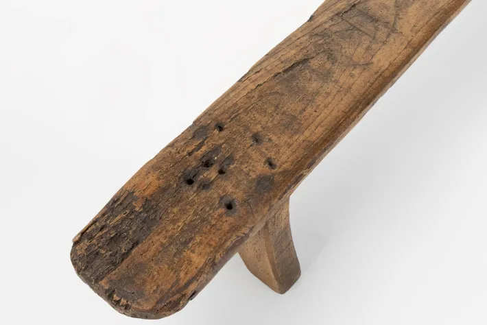 Pamono Decorative Wooden Low Bench, France, 1850s New