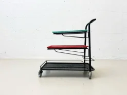 Pamono Demon Serving Trolley attributed to Mathieu Matégot, France, 1952s Hot