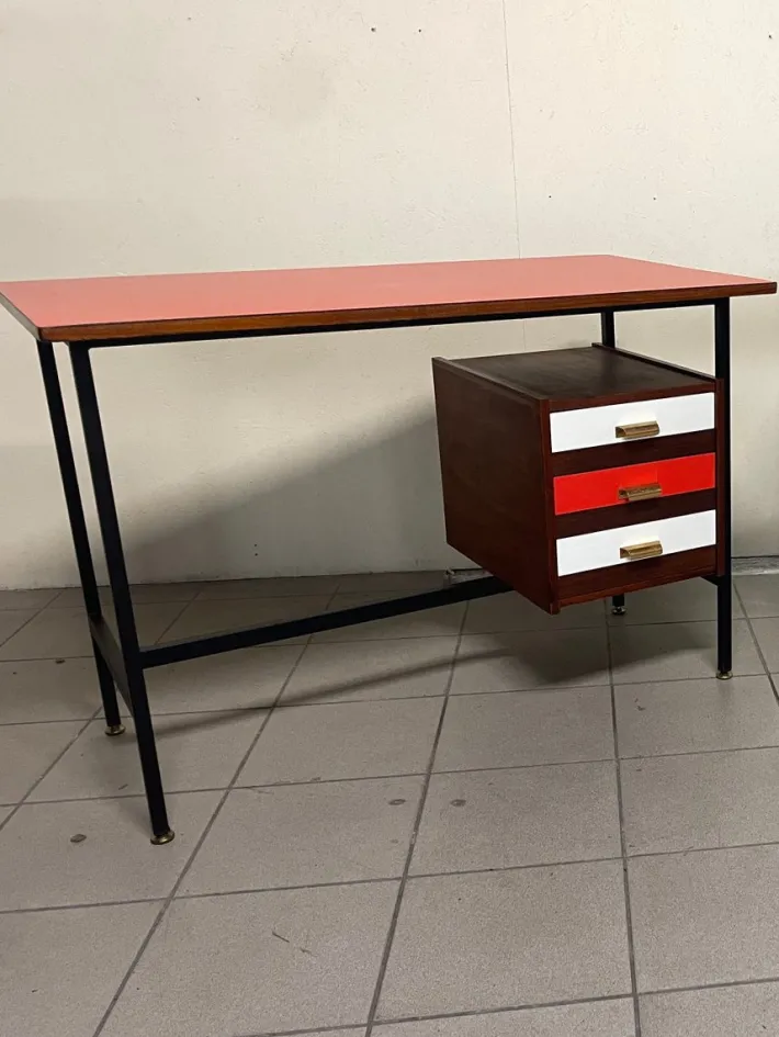 Pamono Desk with Colored Formica Top, 1960s Sale