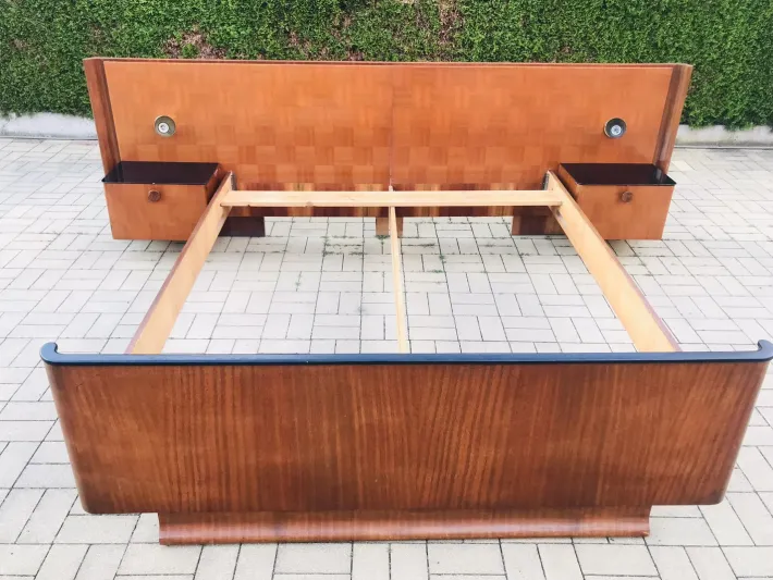 Pamono Double Bed by J.Halabala for Up Závody, 1930s Online