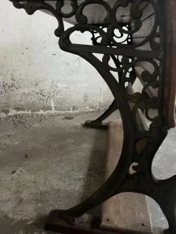 Pamono Double School Desk with Cast Iron Frame, Early 20th Century Discount