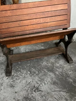 Pamono Double School Desk with Cast Iron Frame, Early 20th Century Discount