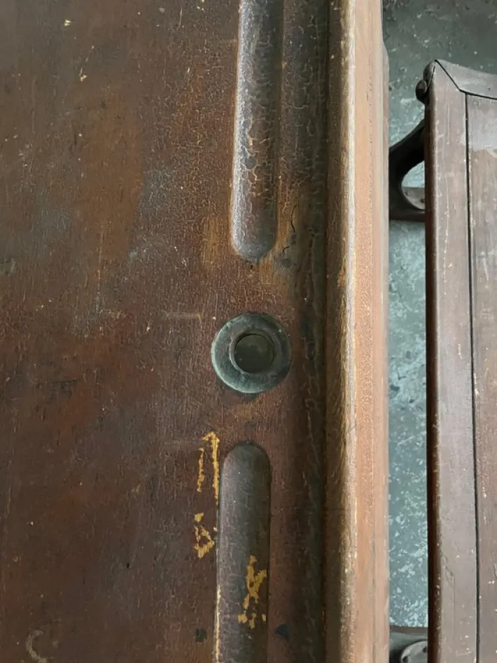 Pamono Double School Desk with Cast Iron Frame, Early 20th Century Discount