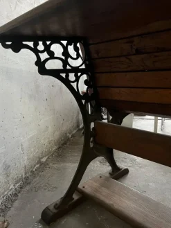 Pamono Double School Desk with Cast Iron Frame, Early 20th Century Discount