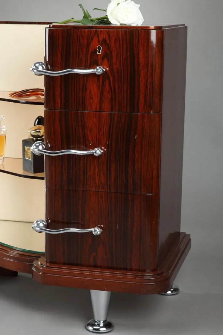 Pamono Dressing Table and Chair in Macassar Ebony Veneer, Set of 2 Clearance