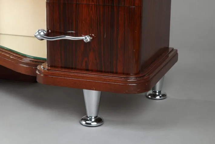 Pamono Dressing Table and Chair in Macassar Ebony Veneer, Set of 2 Clearance