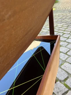 Pamono Dressing Table in Teak with Patterned Glass Top Discount