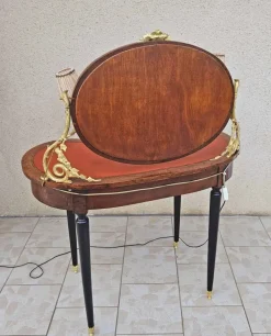 Pamono Dressing Table with 2 Arms of Lights Marquetry and Gilt Bronze, 1890s New