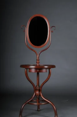 Pamono Dressing Table with Standing Mirror in Beech from Thonet, 1900s Best